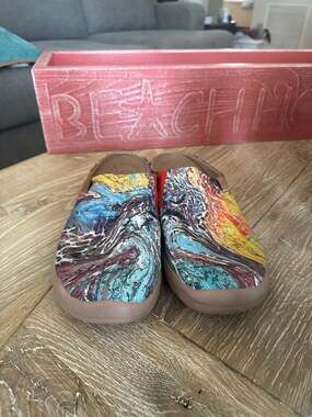 UIN Men's Arts & Drafts Canvas Painted Mules Slipper Loafers